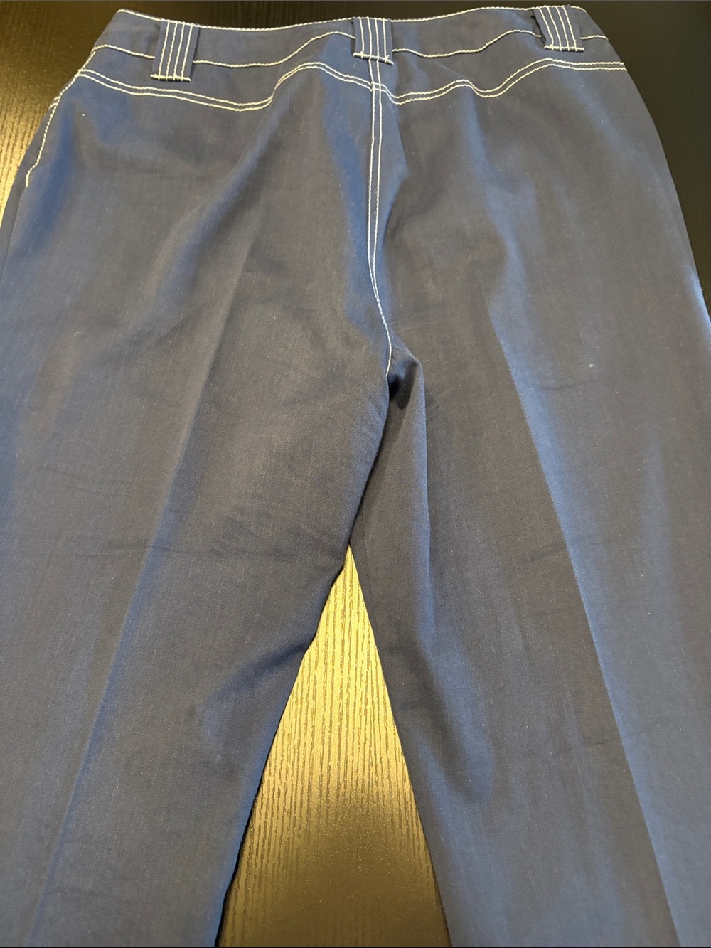 Bianca Nygard Classic Straight-Leg Navy Trousers - Size 14 - Picture 4 of 7